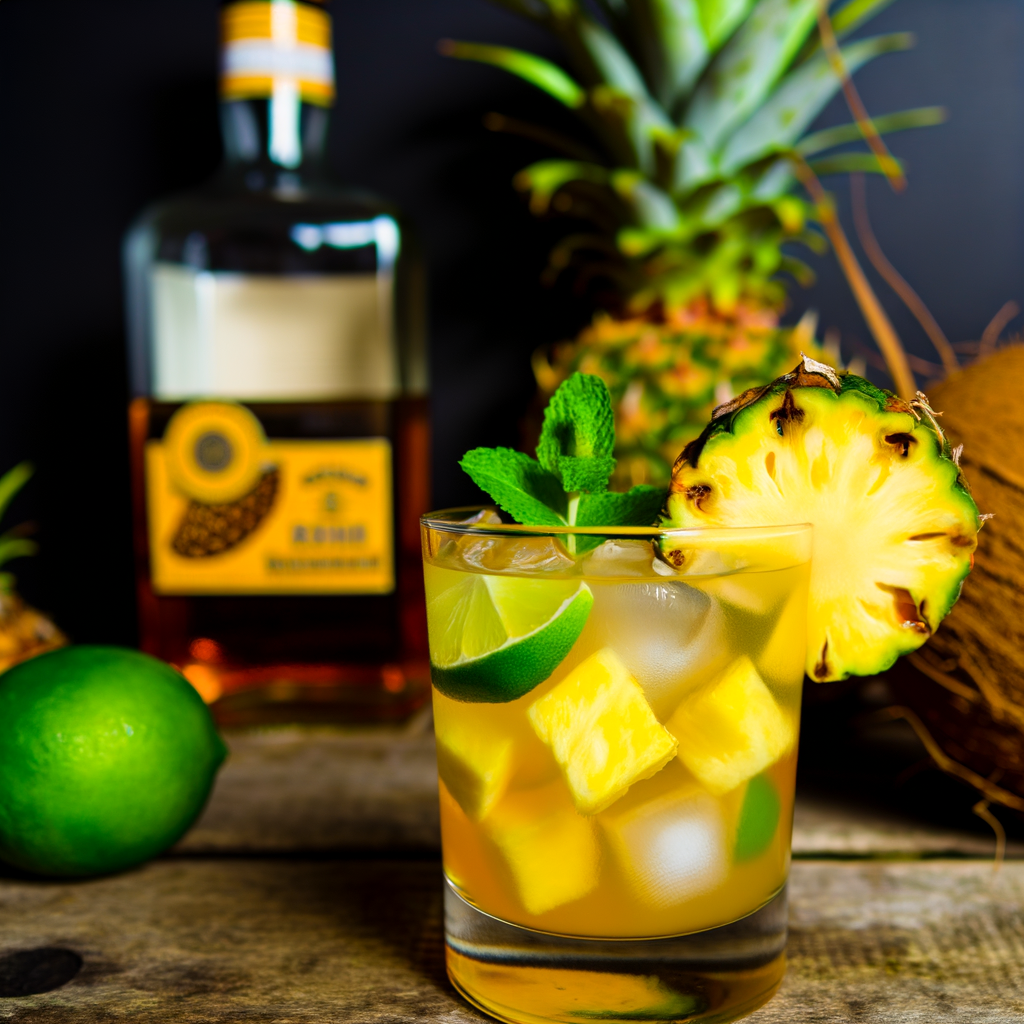 Spiced Rum and Pineapple Highball
