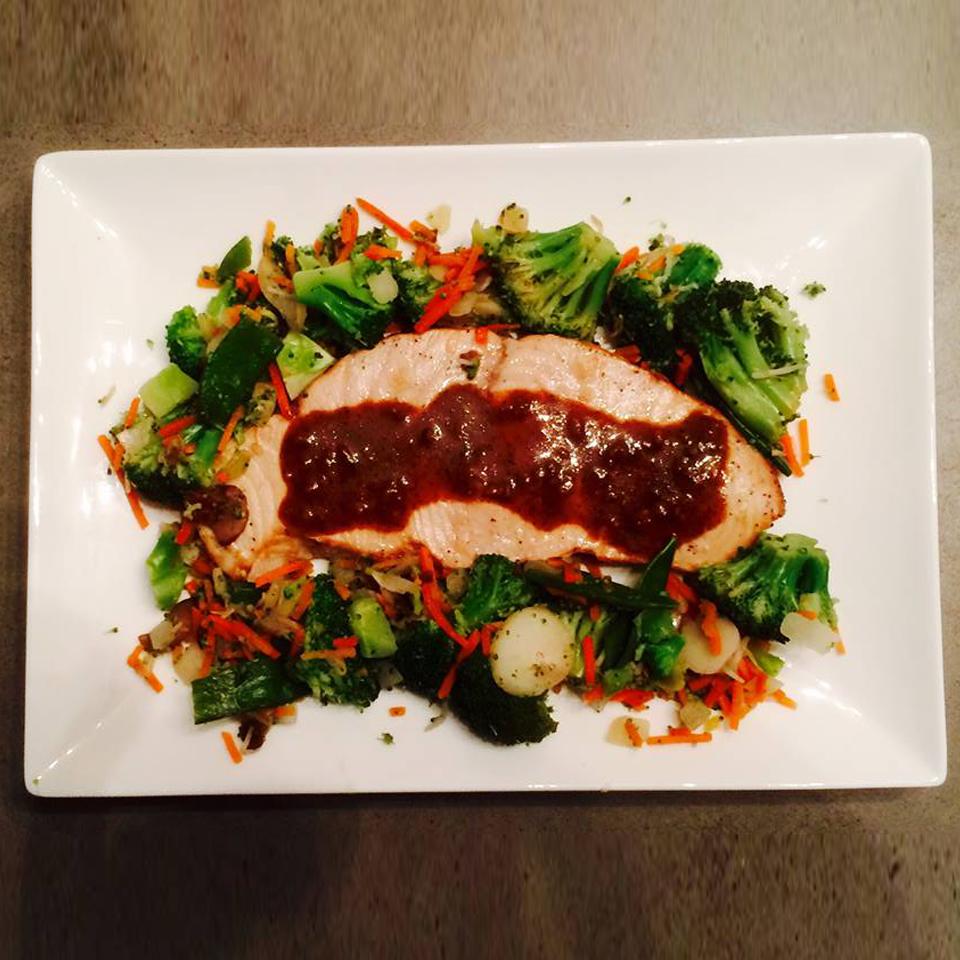 Asian-Style Blackened Redfish with Ginger-Soy Reduction
