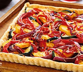 Aperol-Infused Roasted Vegetable Tart with Lemon Zest