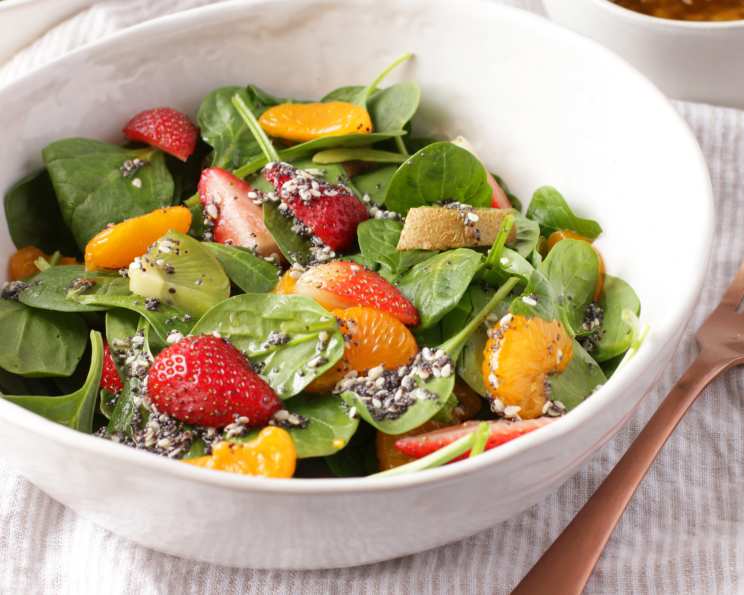Spring Strawberry Spinach Salad with Poppy Seed Dressing