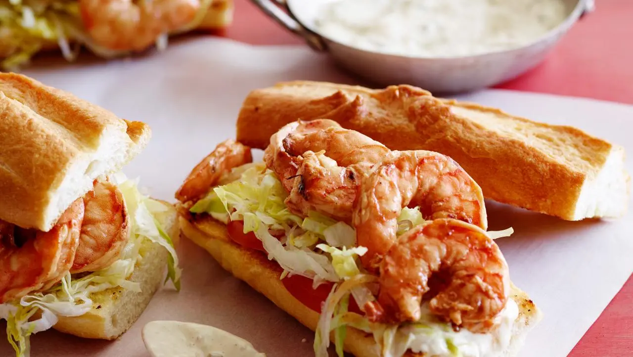 Wood-Fired Grilled Shrimp Po’Boy Sandwich with Remoulade