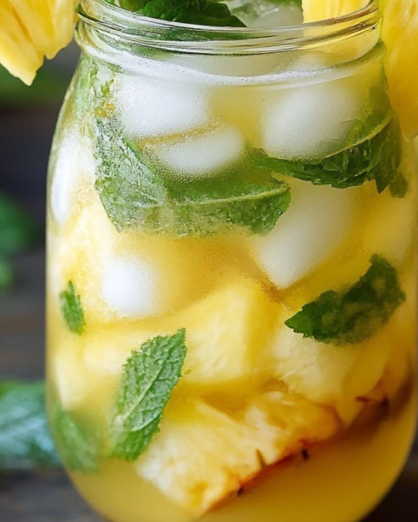 Rum-Spiced Pineapple Mojito Sorbet