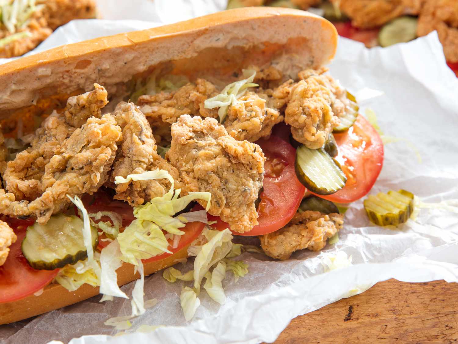 Wood-Fired Oyster Po’Boy with Spicy Remoulade
