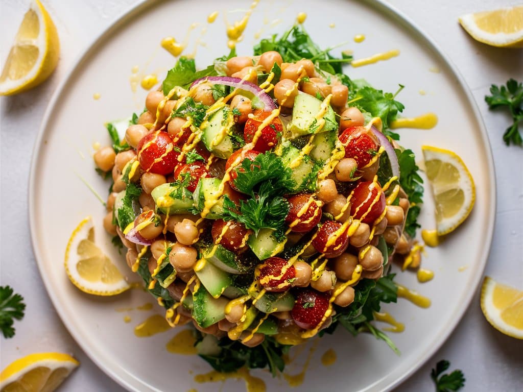 Roasted Chickpea and Za'atar Salad with Lemon Dressing