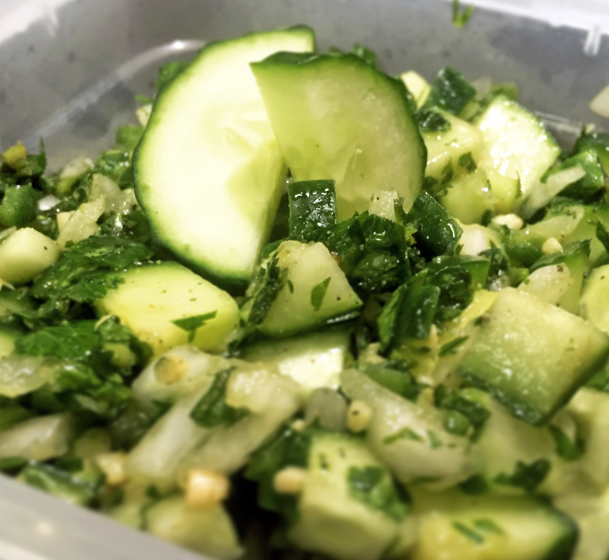 Neon Noodle Nosh with Cucumber-Mint Salsa