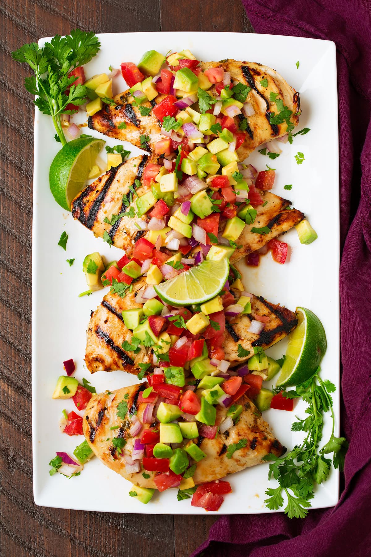 Grilled Citrus-Sage Chicken with Avocado Salsa