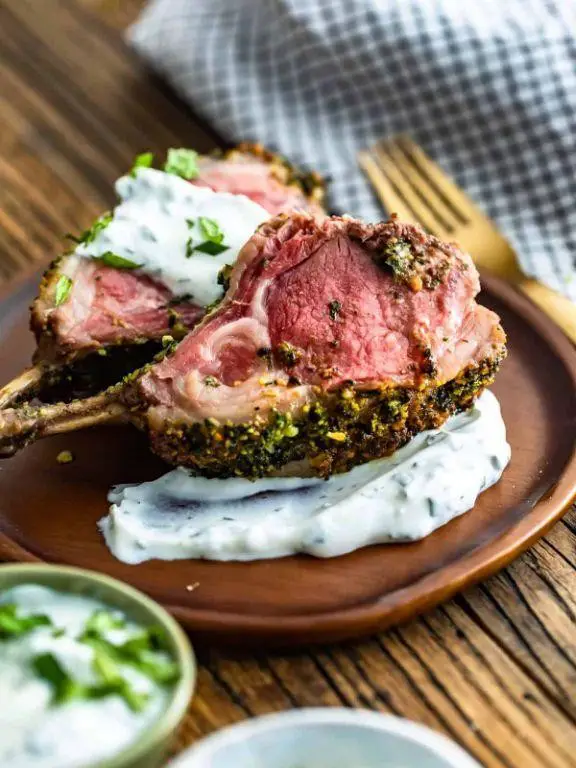 Herb-Crusted Lamb Chops with Mint Jus