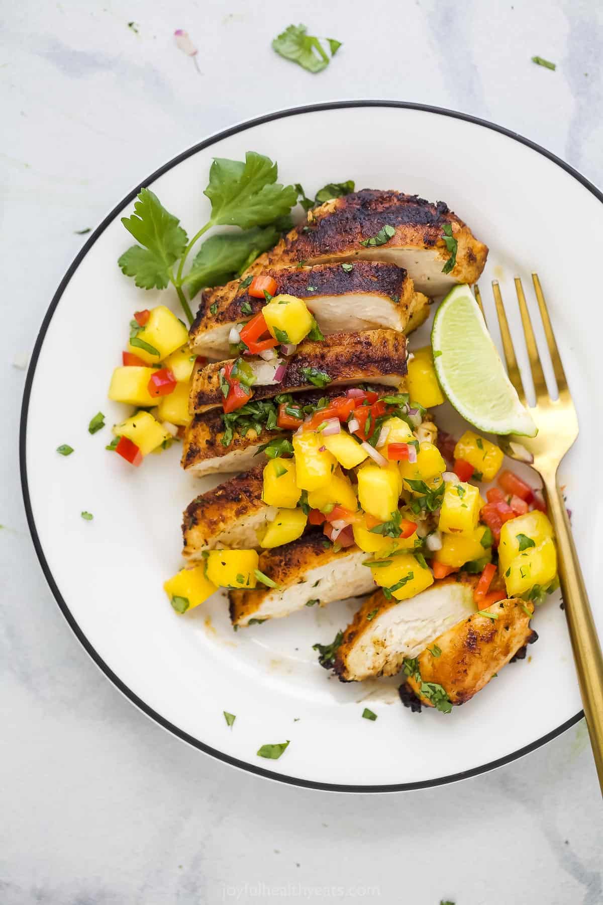Crispy Pan-Seared Chicken with Mango Salsa