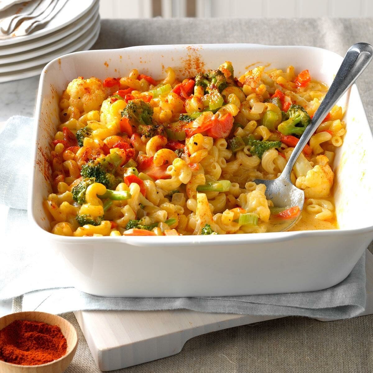 Vegetable-Packed Macaroni and Cheese Bake