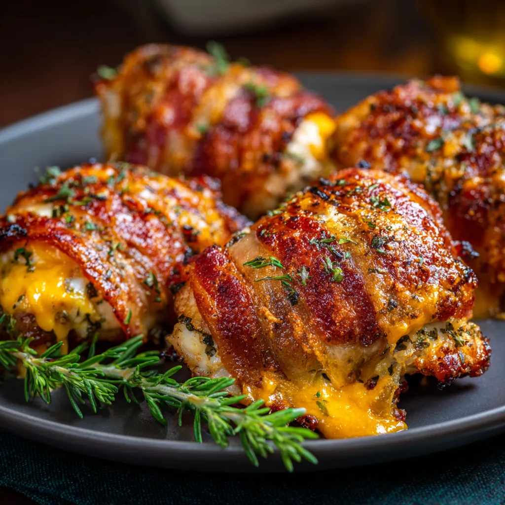 Bacon-Wrapped Chicken Thighs with Garlic Butter and Rosemary