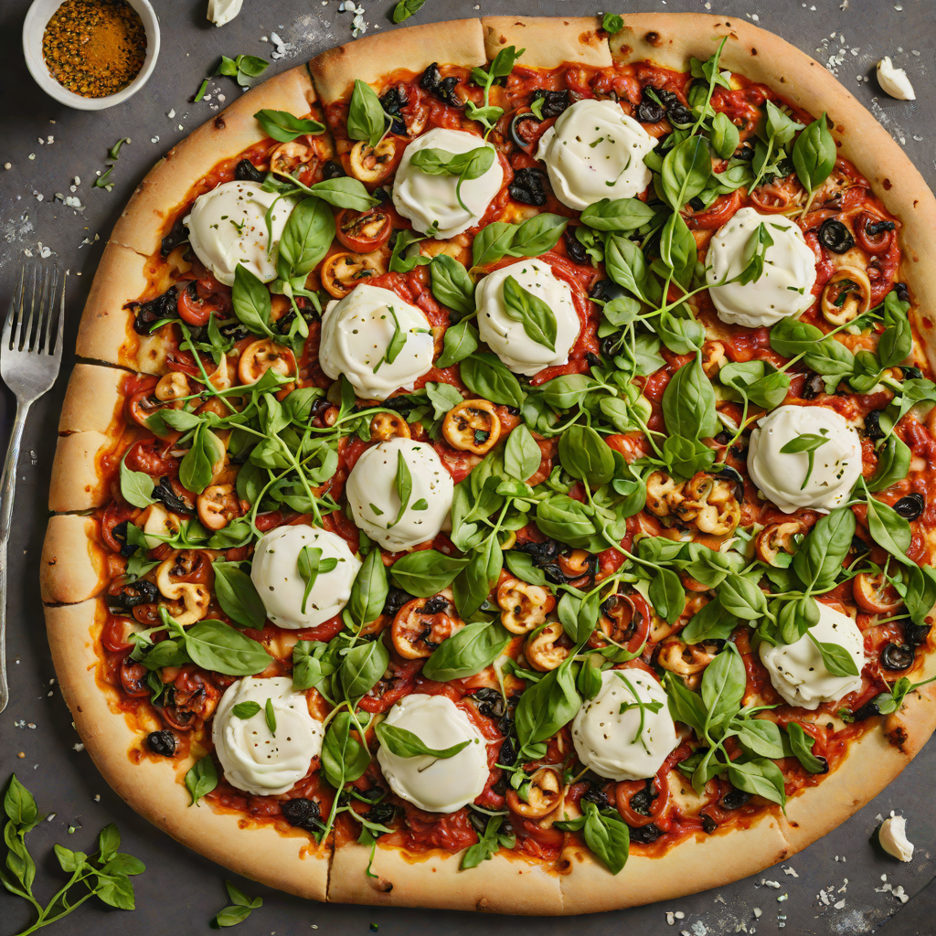 Wood-Fired Pizza with Roasted Garlic, Arugula, and Burrata