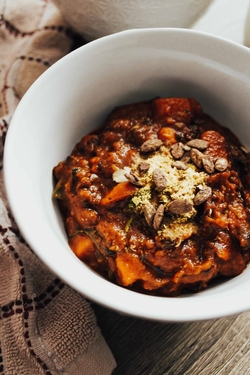 Rum-Spiced Caribbean Sweet Potato and Black Bean Stew