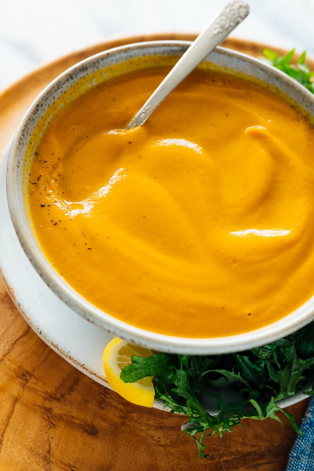 Roasted Kohlrabi and Carrot Soup with Smoked Paprika