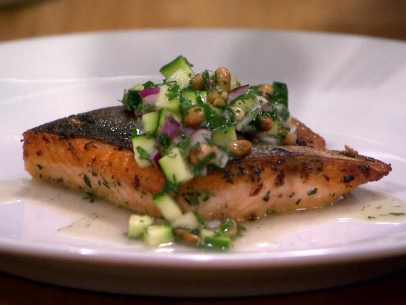 Pan-Seared Arctic Char with Citrus-Glazed Snow Peas