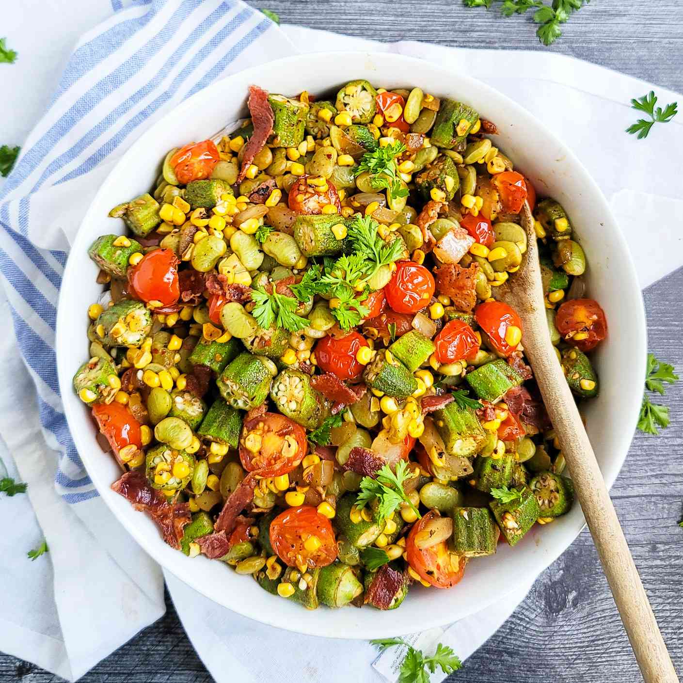 Pan-Seared Chicken with Indianapolis-Inspired Corn and Tomato Succotash