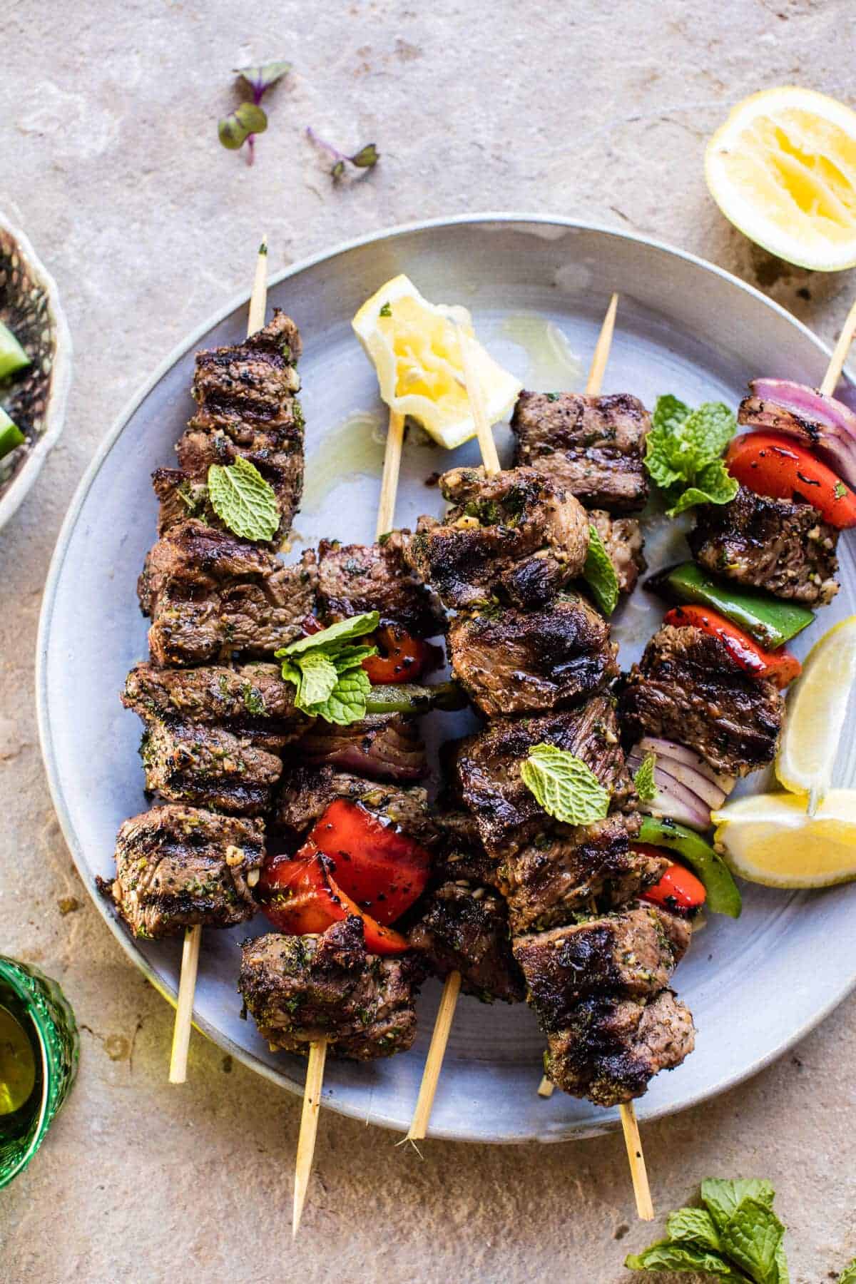 Charcoal-Grilled Spiced Lamb Kebabs with Yogurt Sauce