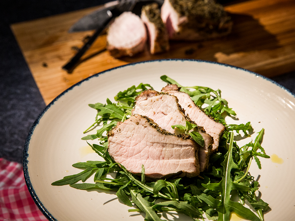 Equipment Auction Herb-Crusted Pork Tenderloin