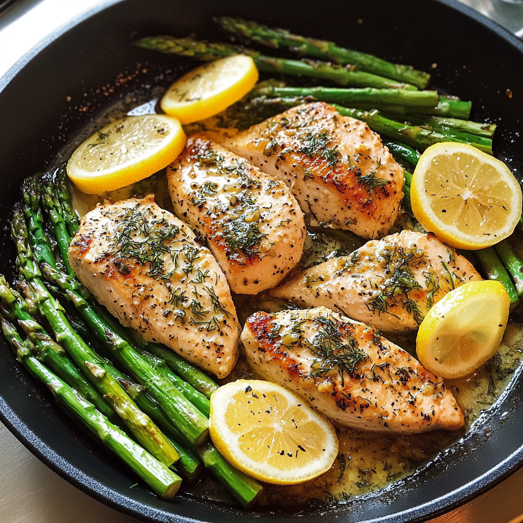 Lemon-Dill Chicken with Roasted Asparagus