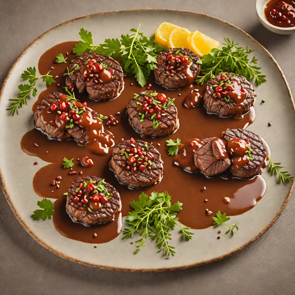Sautéed Kangaroo Medallions with Wattleseed and Pepperberry Sauce