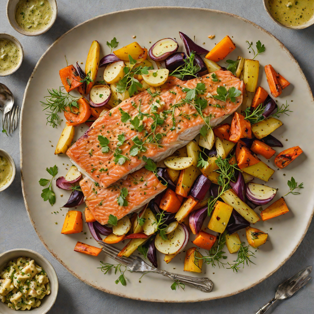 Sautéed Trout with Herb Butter and Roasted Root Vegetables