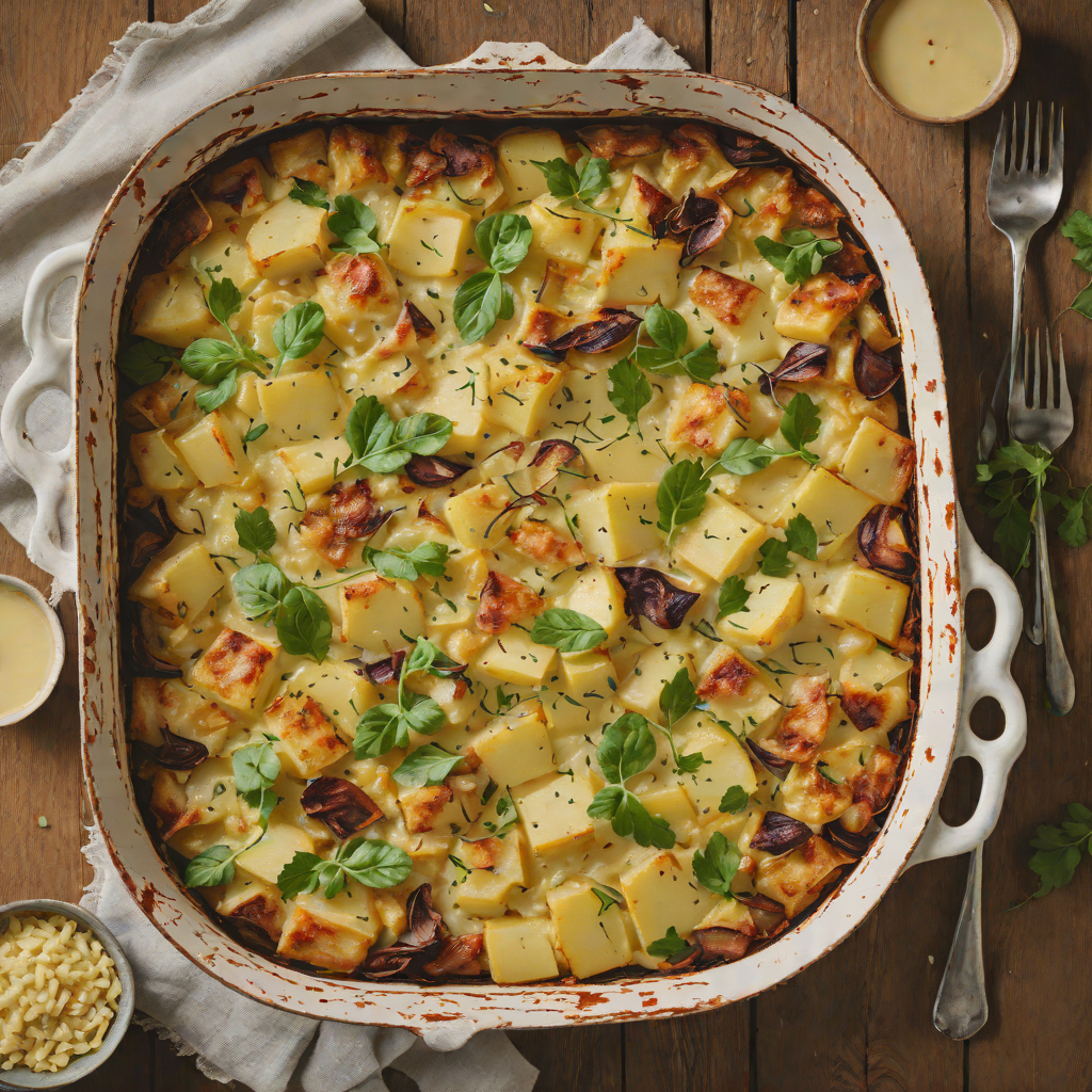 Roasted Kohlrabi and Potato Gratin with Gruyère