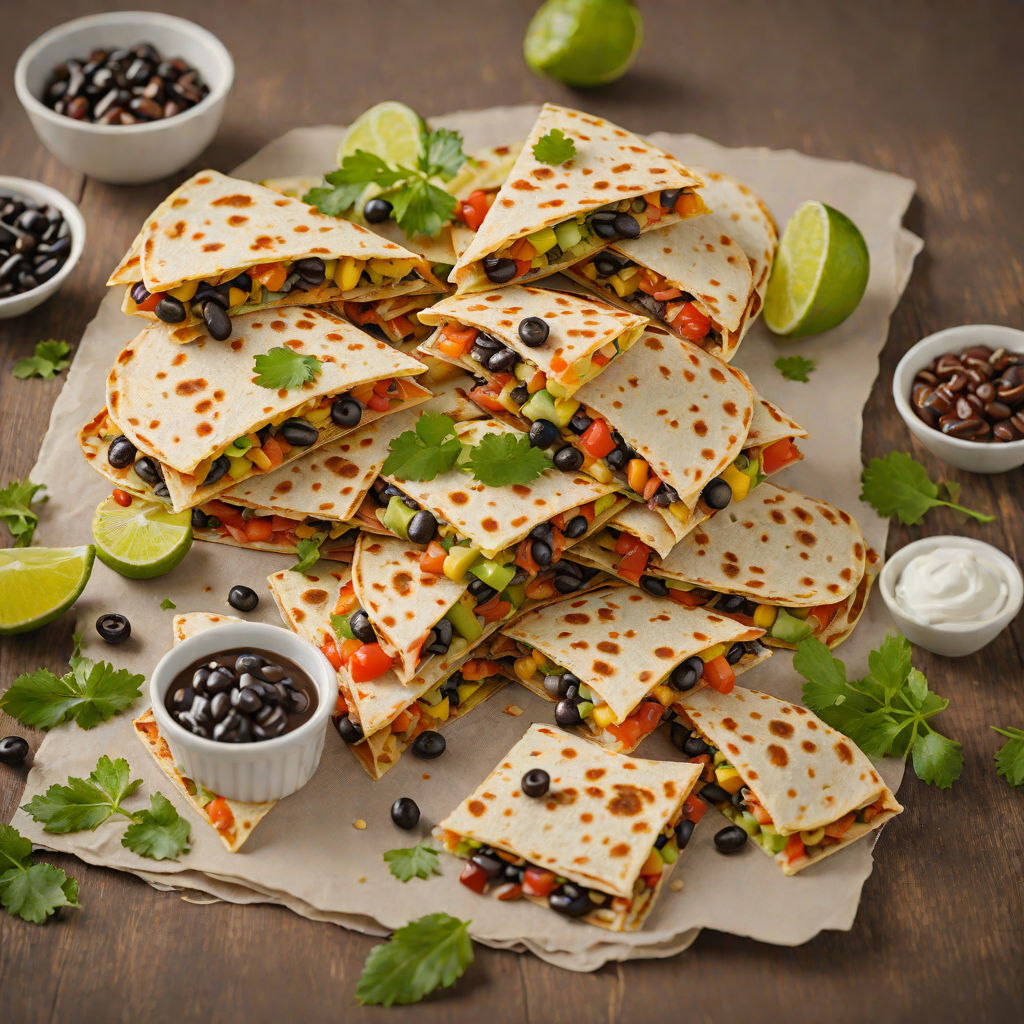 Vegetable-Packed Mini Quesadillas with Black Beans
