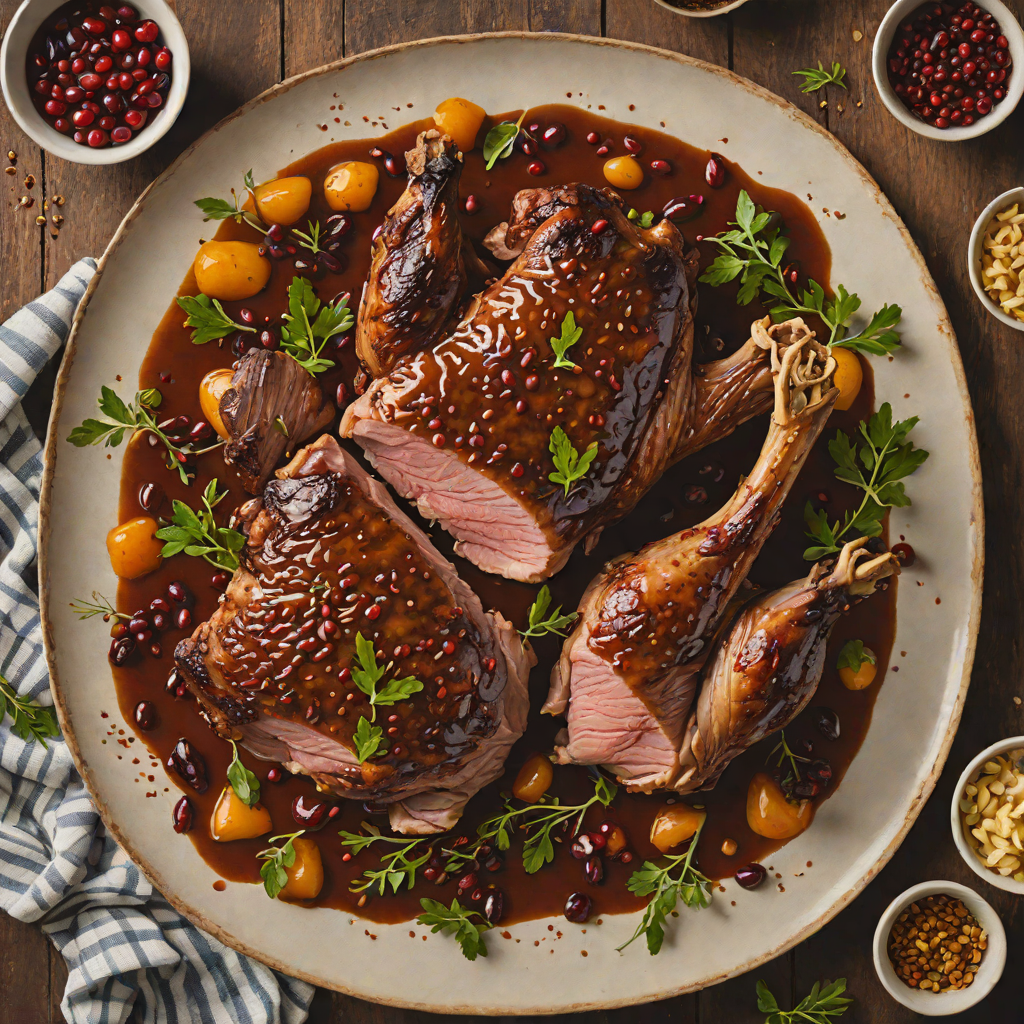Slow-Roasted Lamb Shoulder with Tasmanian Pepperberry Glaze
