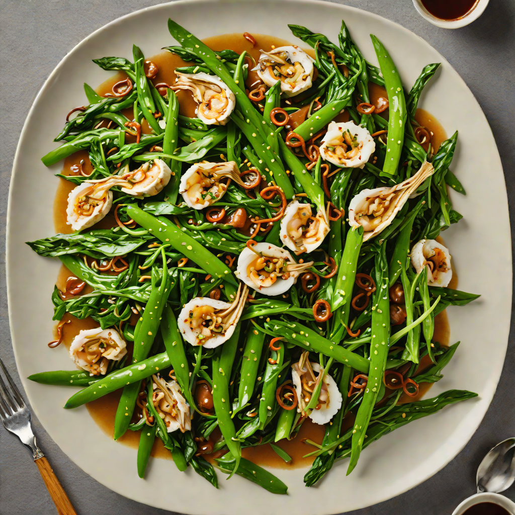 Sautéed Kangkong with Garlic and Oyster Sauce