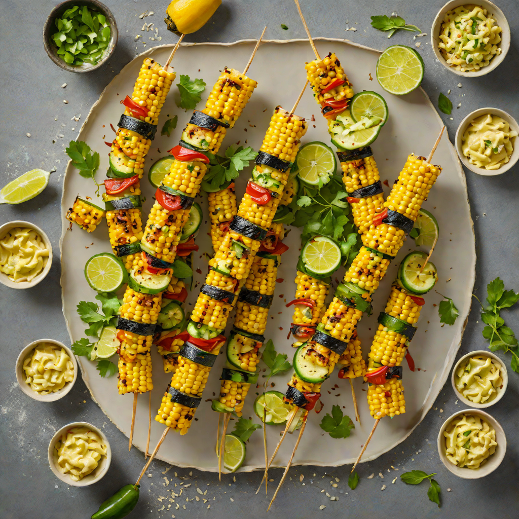 Charred Corn and Zucchini Skewers with Chili Lime Butter
