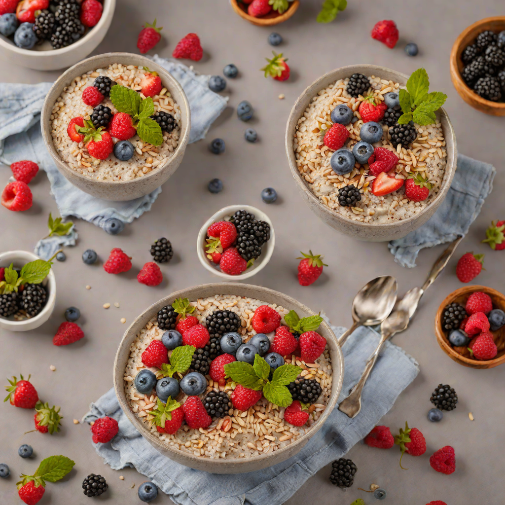 Microwave Vanilla Chia Seed Pudding with Mixed Berries