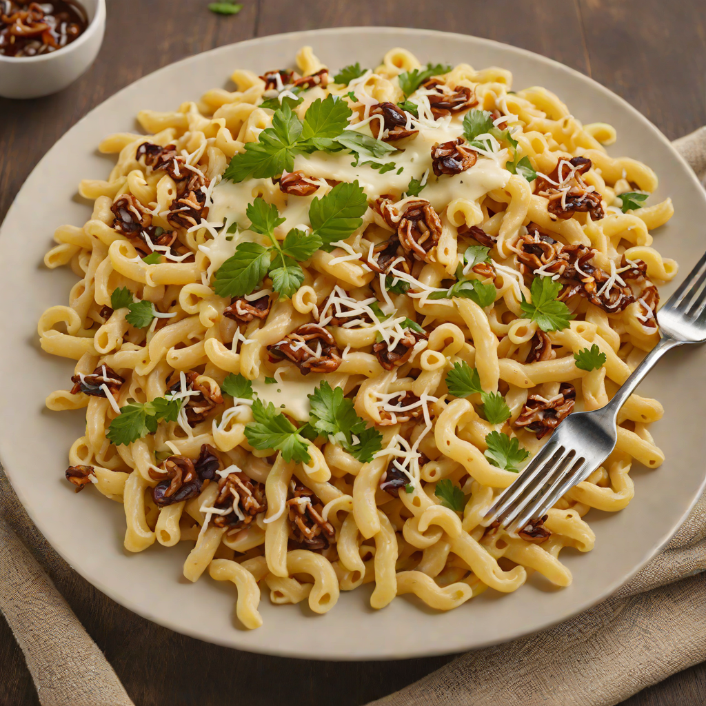 Spätzle with Caramelized Onions and Melted Emmental