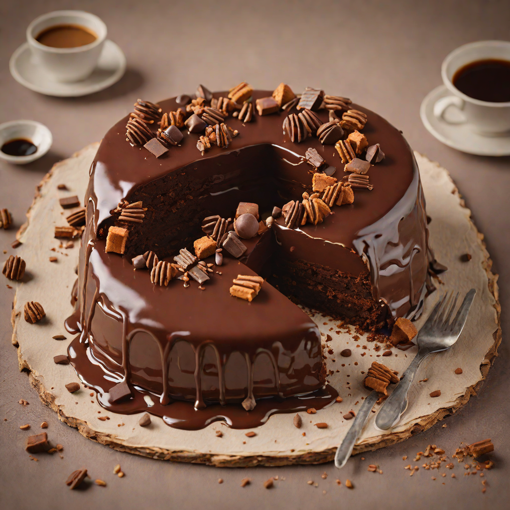 No-Bake Chocolate Biscuit Cake with Espresso Glaze