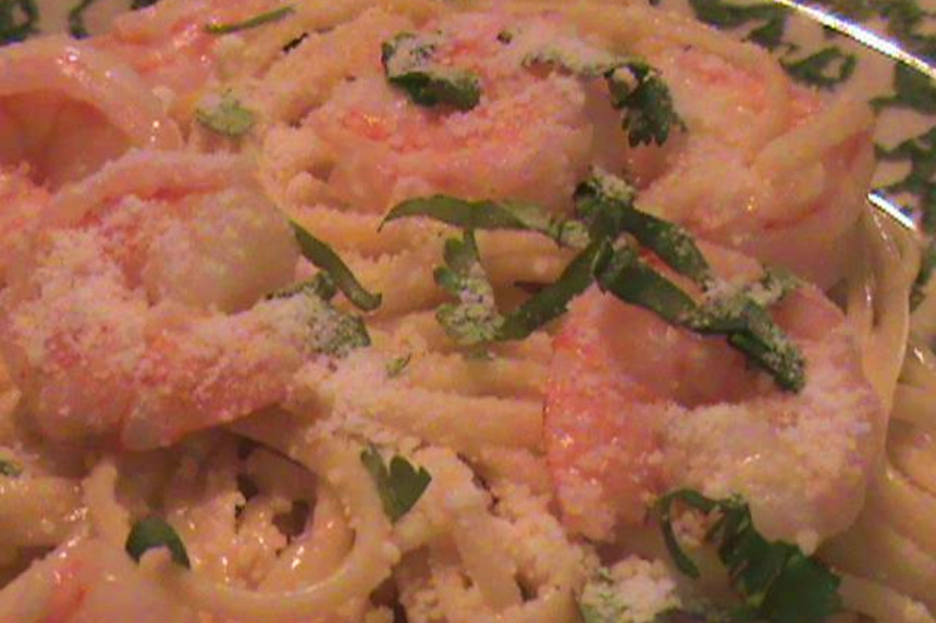 Aperol Shrimp Linguine with Lemon Cream