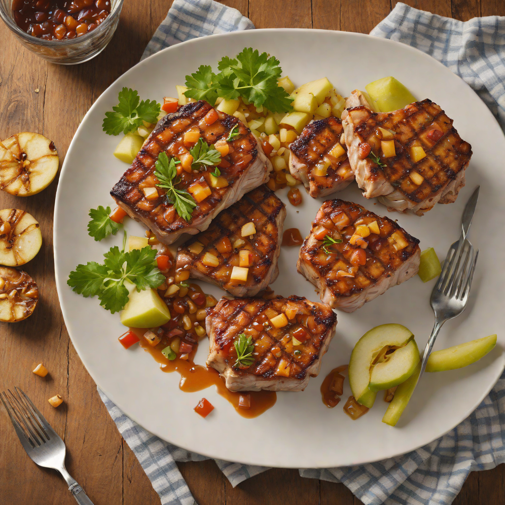 Maple-Glazed Grilled Pork Chops with Apple-Onion Relish