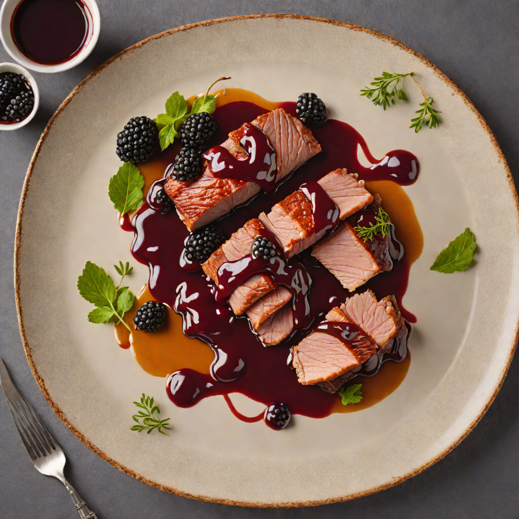 Braised Duck Breast with Delta-Inspired Blackberry Sauce
