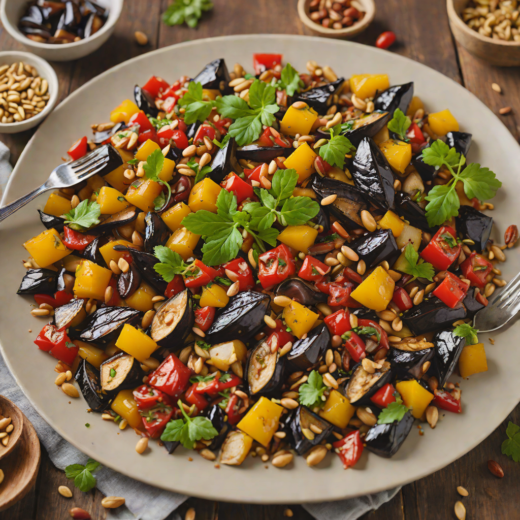 Rustic Italian Caponata with Roasted Eggplant and Pine Nuts