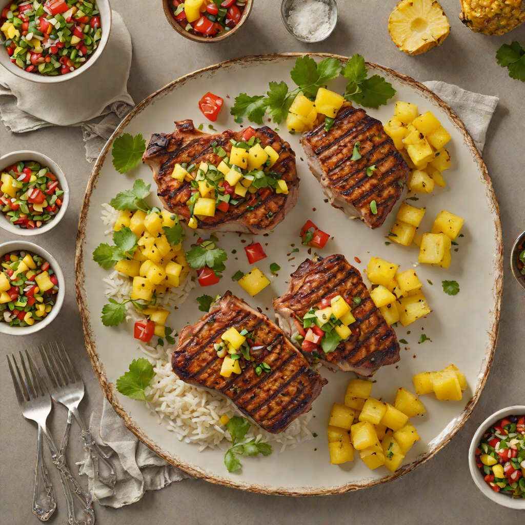 Baked Caribbean-Style Jerk Pork Chops with Pineapple Salsa