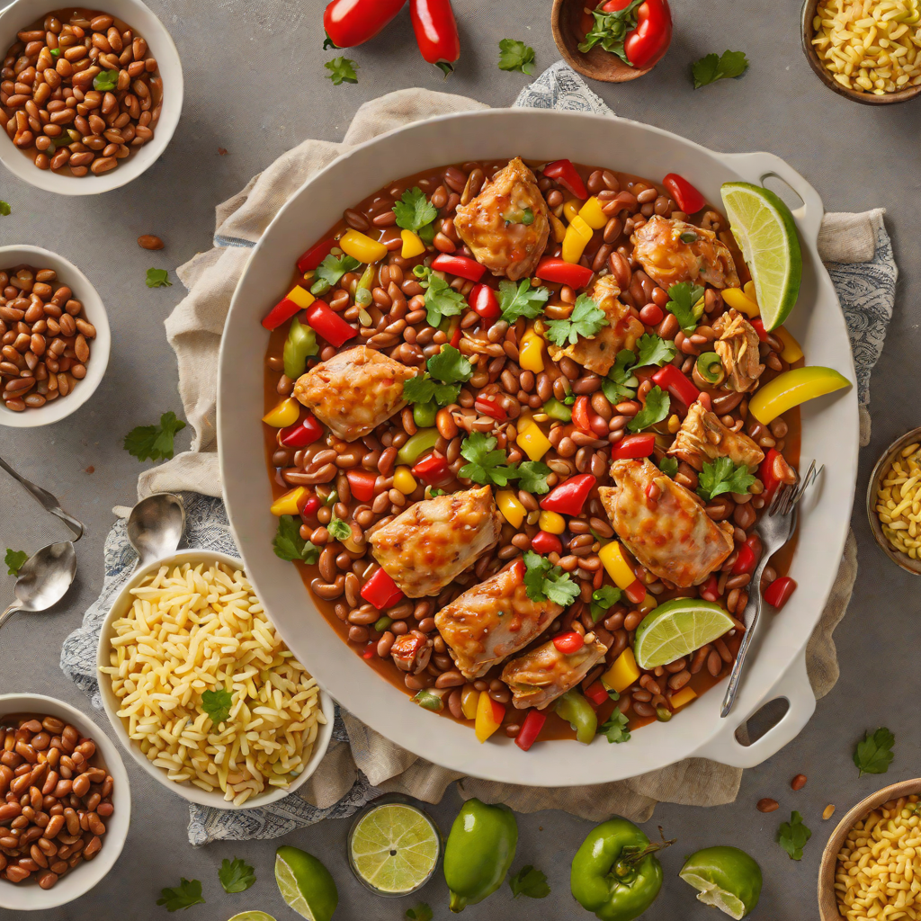 Slow Cooker Tex-Mex Chicken with Pinto Beans and Bell Peppers