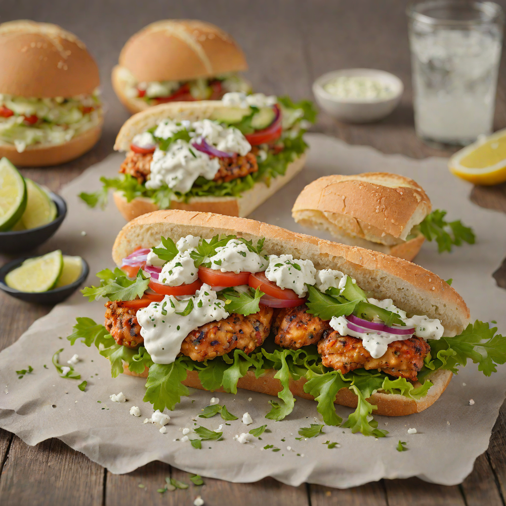 Mediterranean Greek-Style Chicken Sandwich with Tzatziki