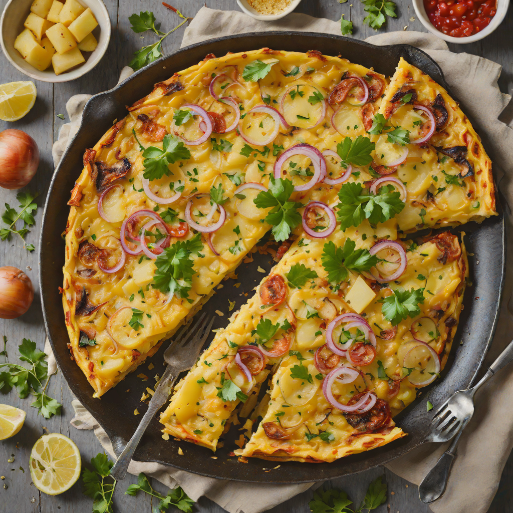 Pan-Fried Spanish Tortilla with Potatoes and Onions