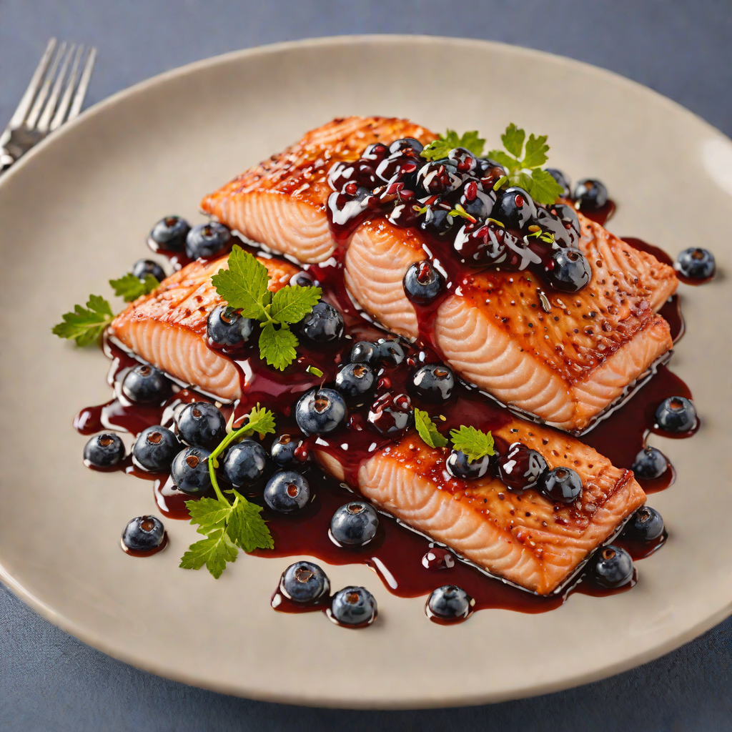 Maple-Glazed Salmon with Wild Blueberry Sauce
