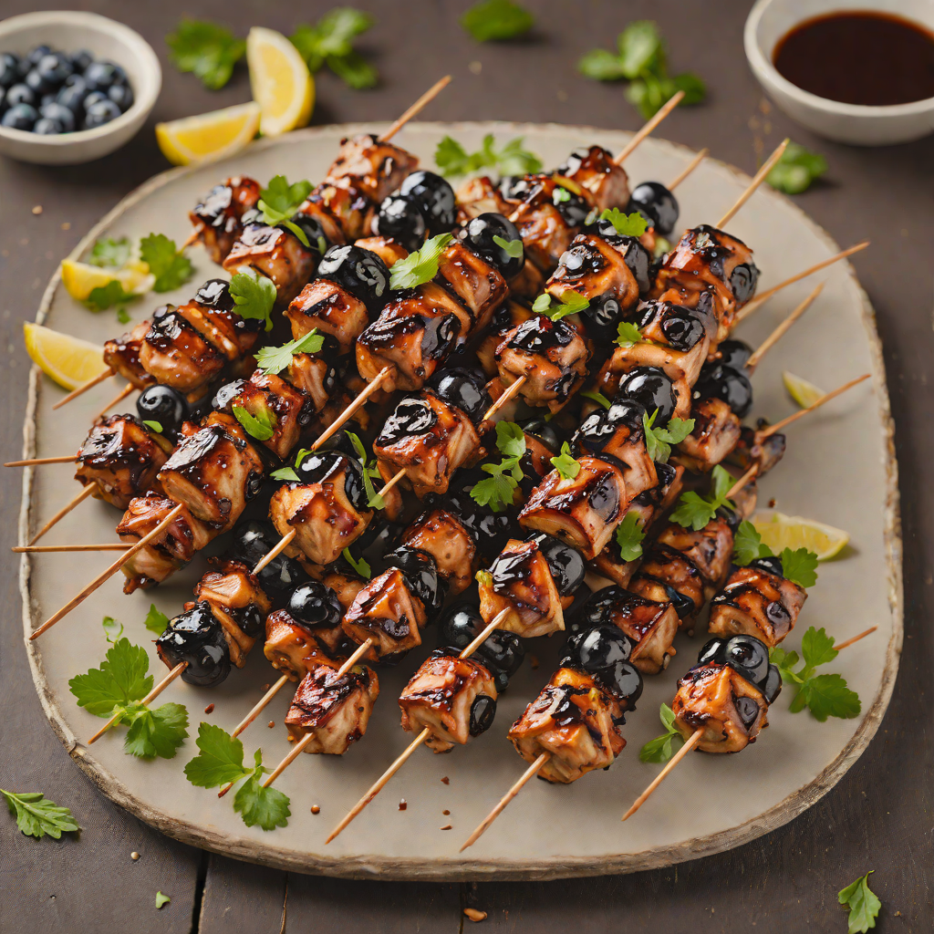 Grilled Blueberry Balsamic Chicken Skewers