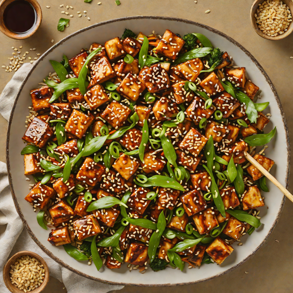Soy-Glazed Tofu Stir Fry with Sesame and Scallions