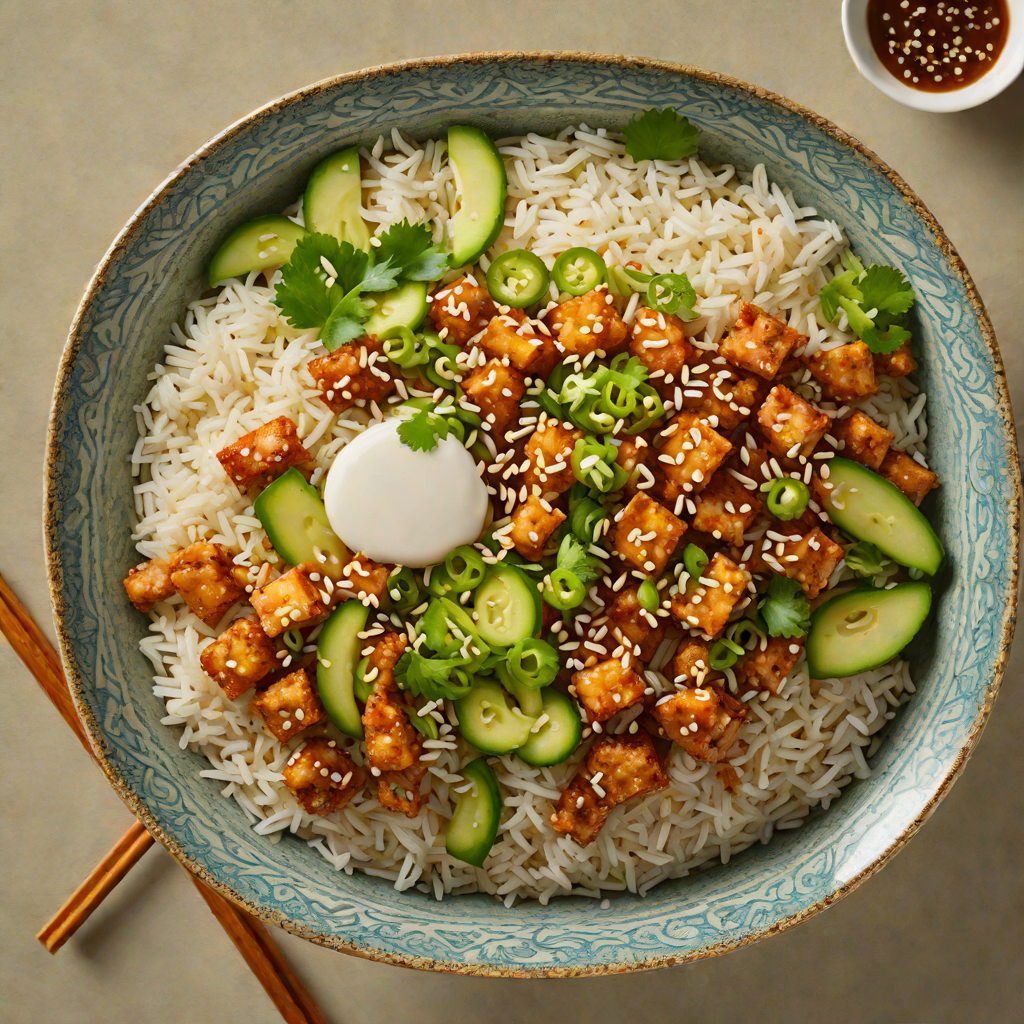 Ginger-Scallion Rice Bowl with Roasted Sesame Dressing