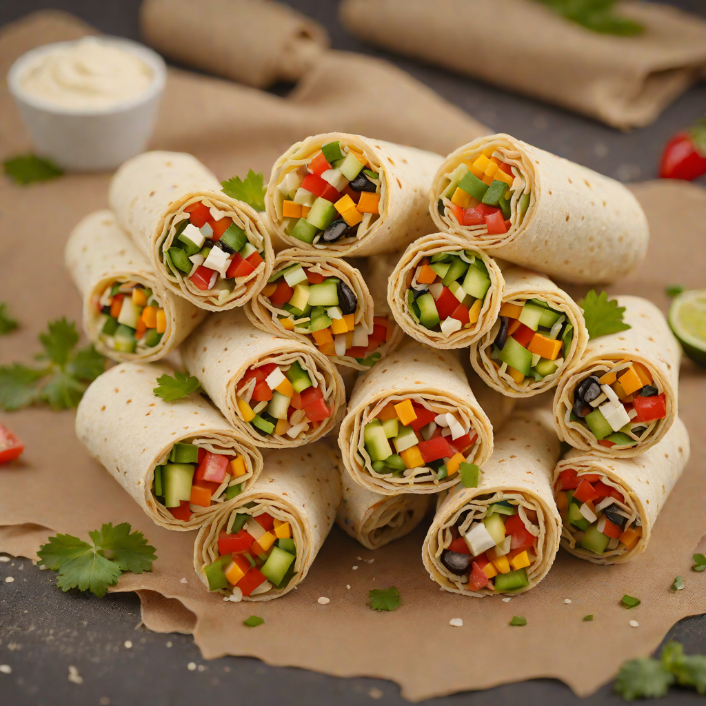 Tortilla Roll-Ups with Cream Cheese and Veggies