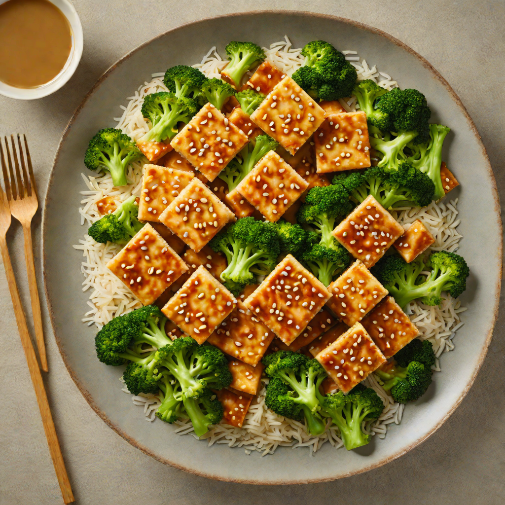 Pan-Fried Tofu with Sesame-Ginger Sauce and Broccoli