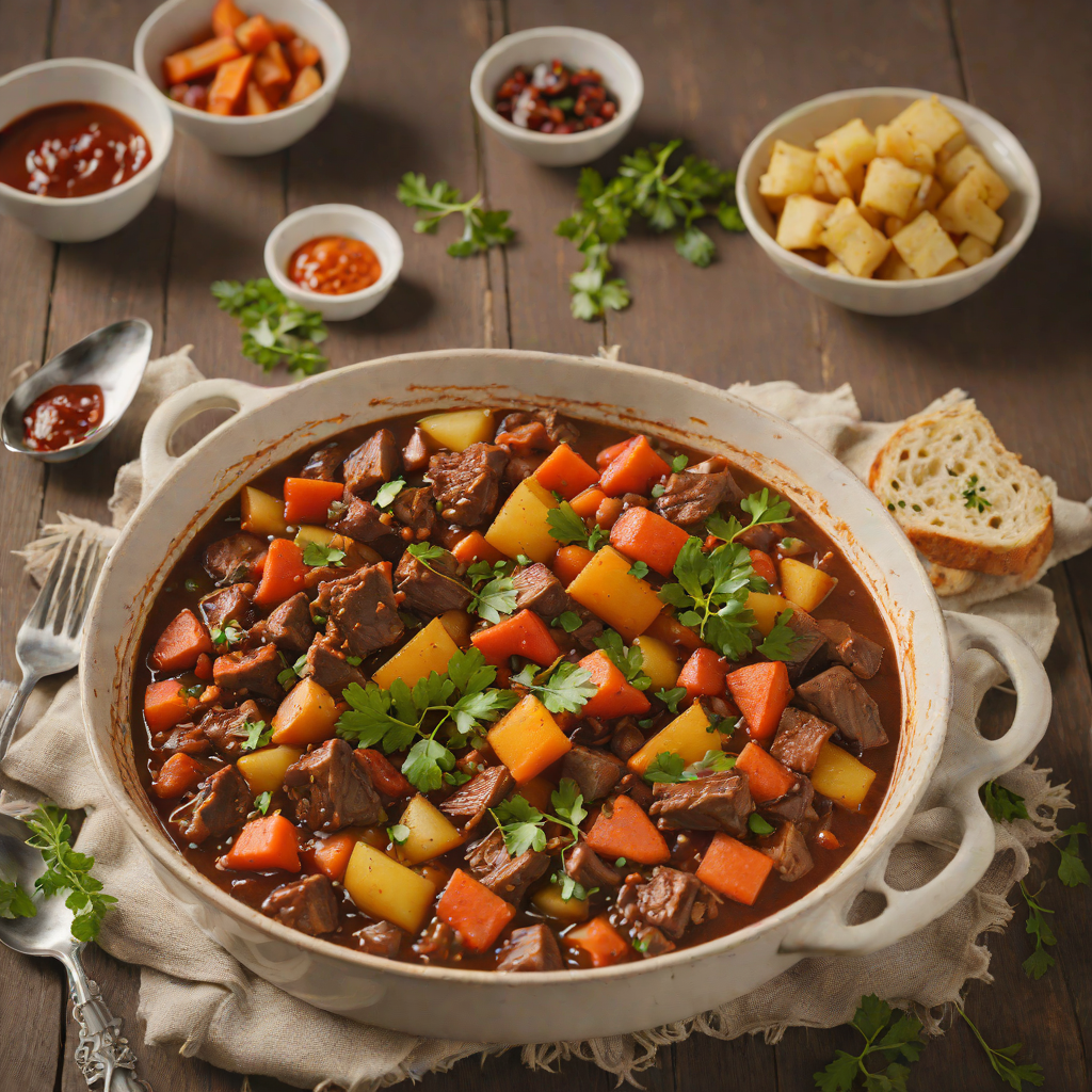 Slow-Cooked Kangaroo Stew with Smoked Paprika and Root Vegetables
