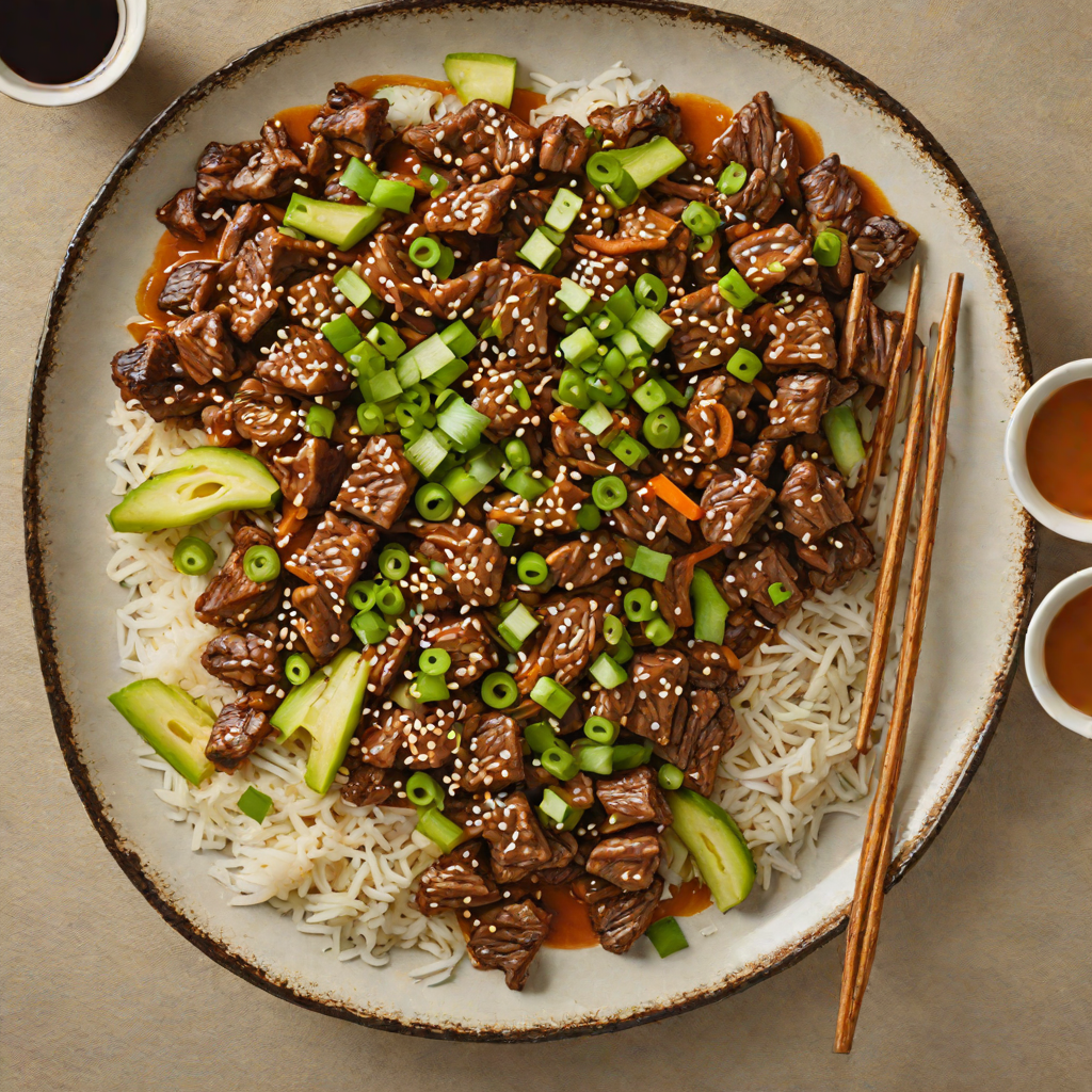 Pan-Fried Korean Beef Bulgogi with Scallion and Sesame
