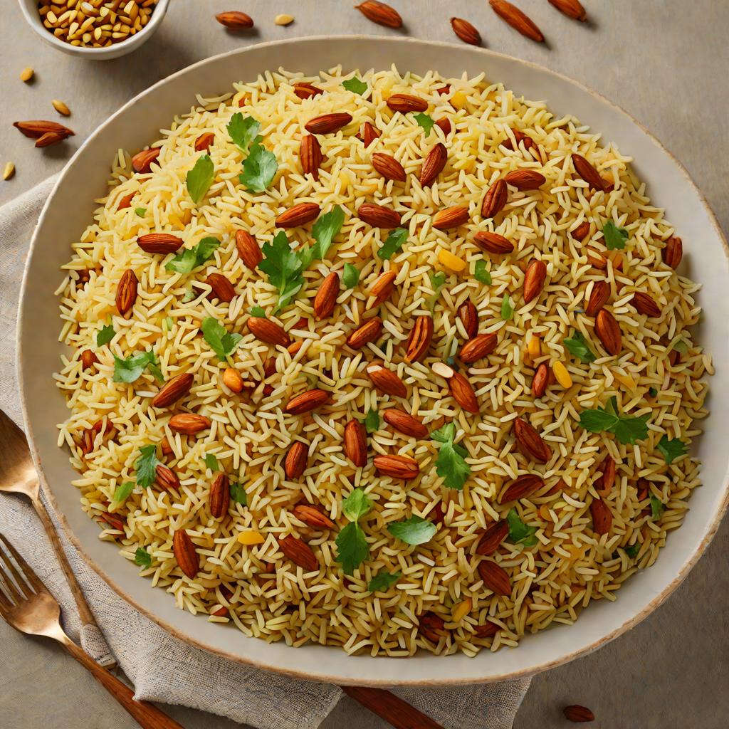 Spiced Kashmiri Rice Pilaf with Saffron and Almonds