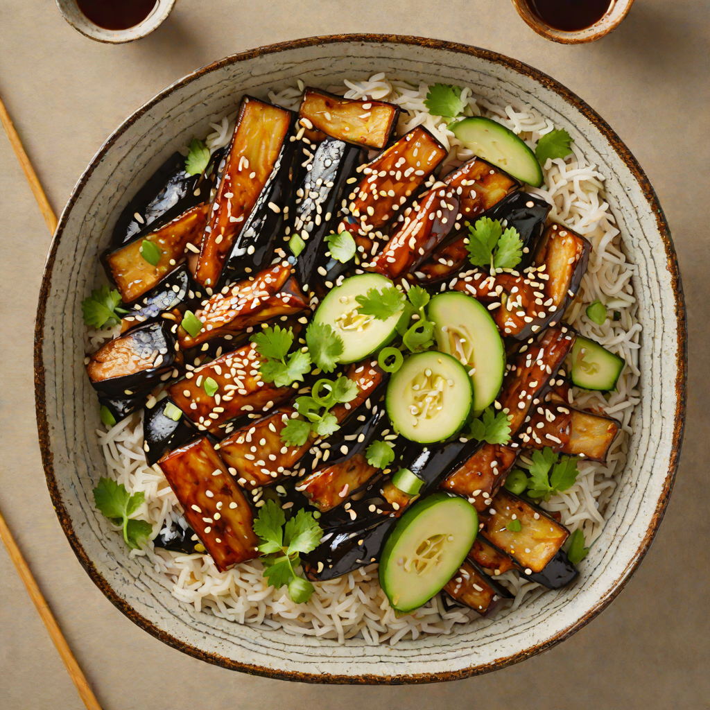 Creative Miso-Glazed Eggplant Donburi with Sesame and Scallions